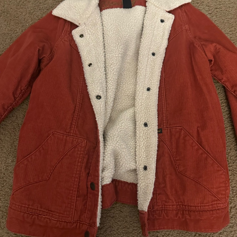 Rust Corduroy Sherpa-Lined Jacket